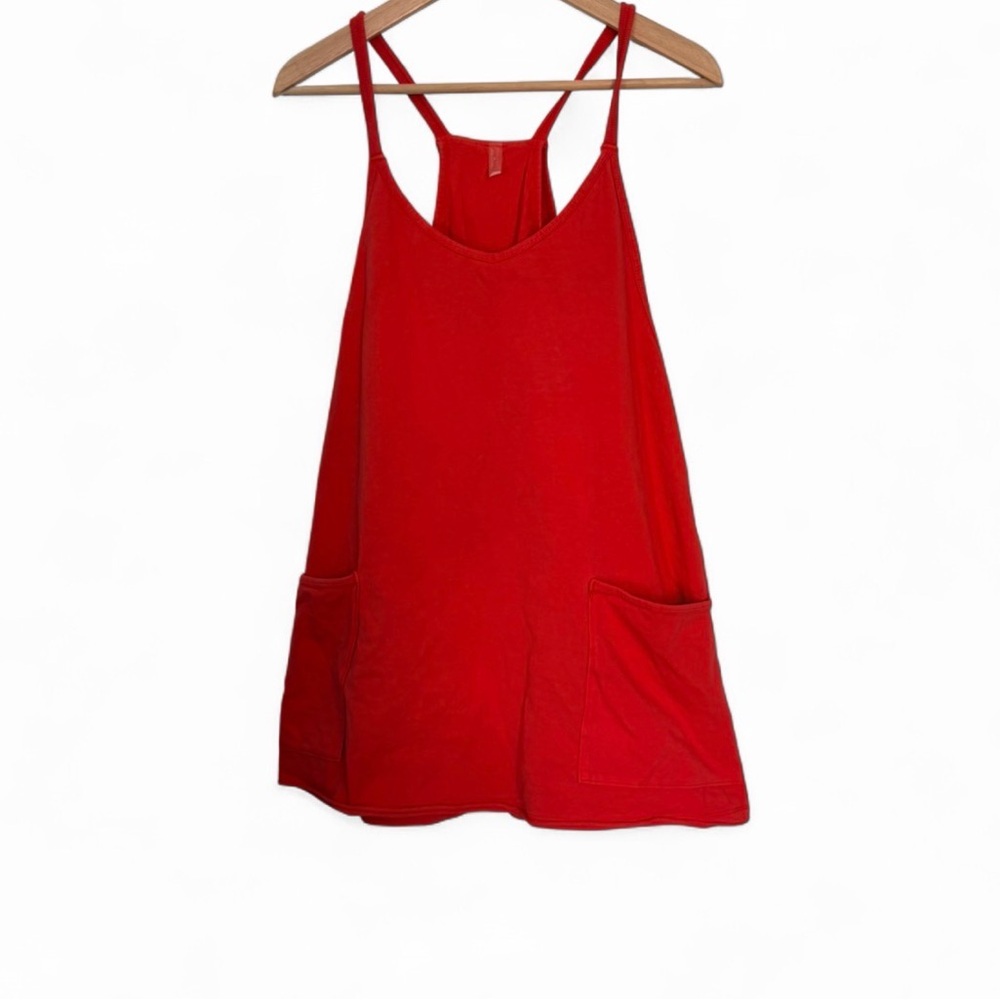 FP Movement by Free People Bright Red / Orange Hot Shot Strappy Romper Jumpsuit